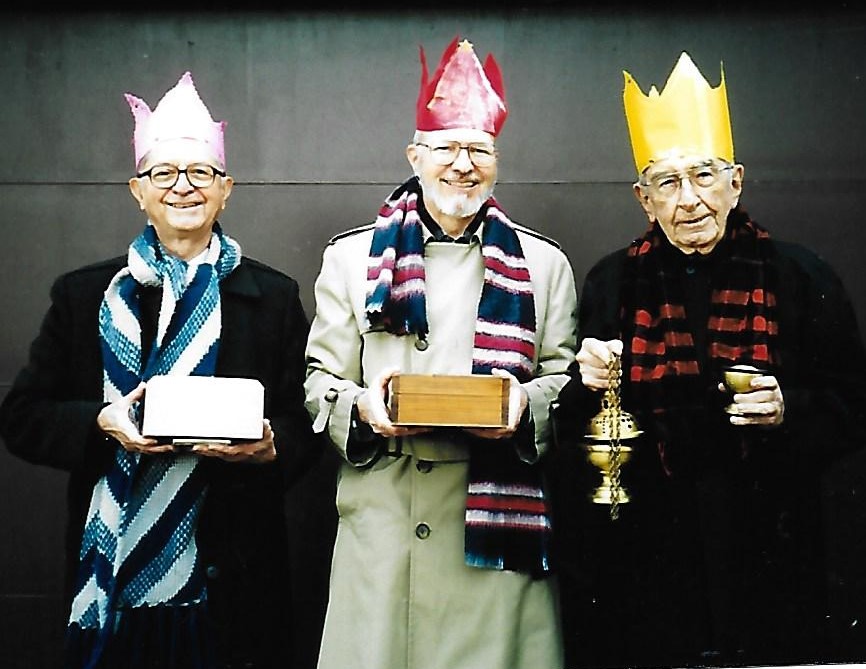 Br. Mark Gault, Br. Richard Roller, and Br. Ed Mason as the Three Kings