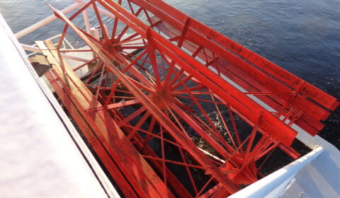A red paddlewheel