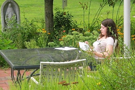 Praying in the Mary Garden