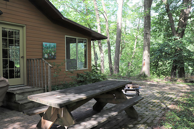 River Cabin patio