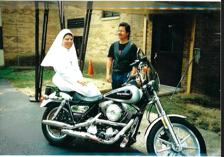 brother Ron giving a sister a ride at Dunrovin Retreat Center